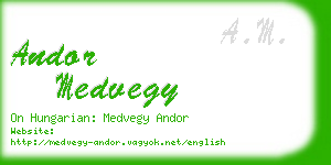 andor medvegy business card